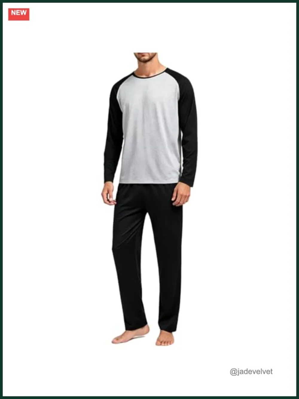 Men's Pajama Set Long Sleeve Plaid Pants Soft Sleepwear Loungewear